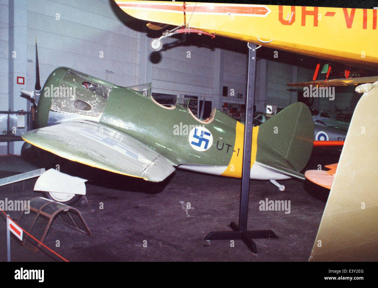 Eine Fotografie der Polikarpov UTI-4, ein sowjetisches Trainingsflugzeug, das von der I-16 abgeleitet wurde und dessen Design und Rolle in der sowjetischen Luftfahrtgeschichte hervorhebt, die Charles Daniels zugeschrieben wurde. Stockfoto