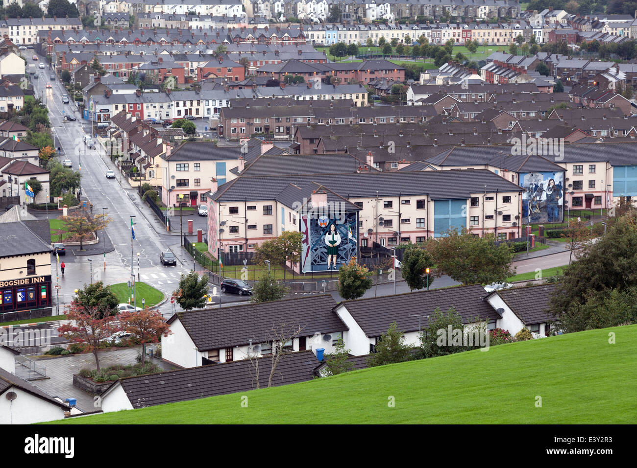 Die Bogside-Viertel in Derry, Nordirland Stockfoto