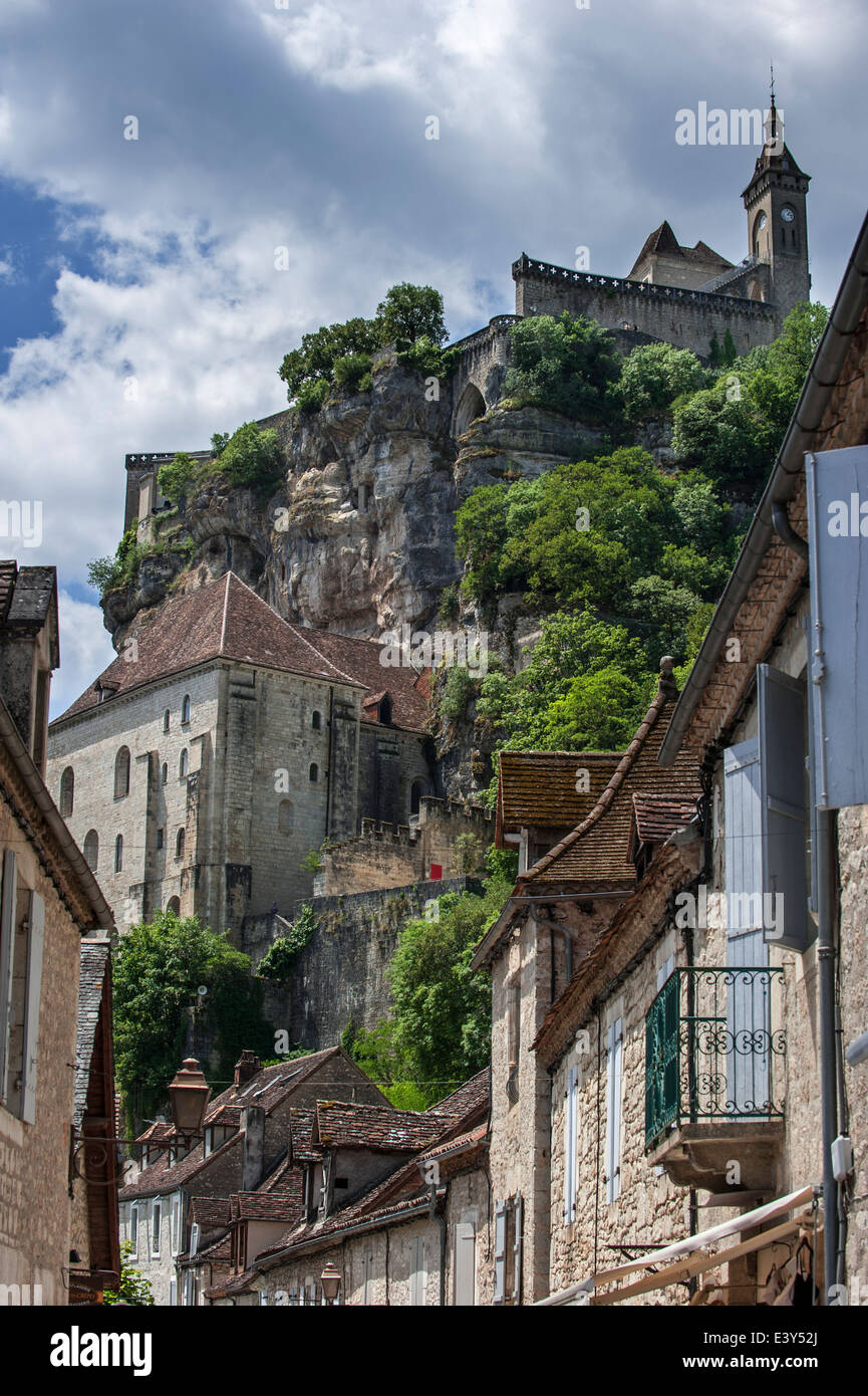 Rocamadour, bischöfliche Stadt und Heiligtum der Jungfrau Maria, Lot, Midi-Pyrénées, Frankreich Stockfoto