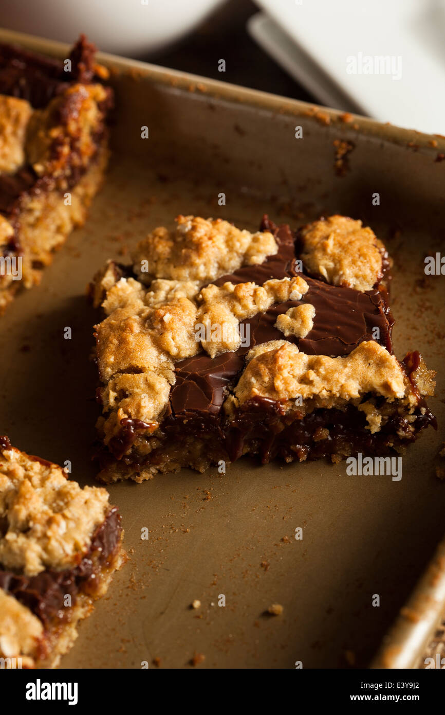 Hausgemachte Schokolade Revel Brownie Bars essfertig Stockfoto