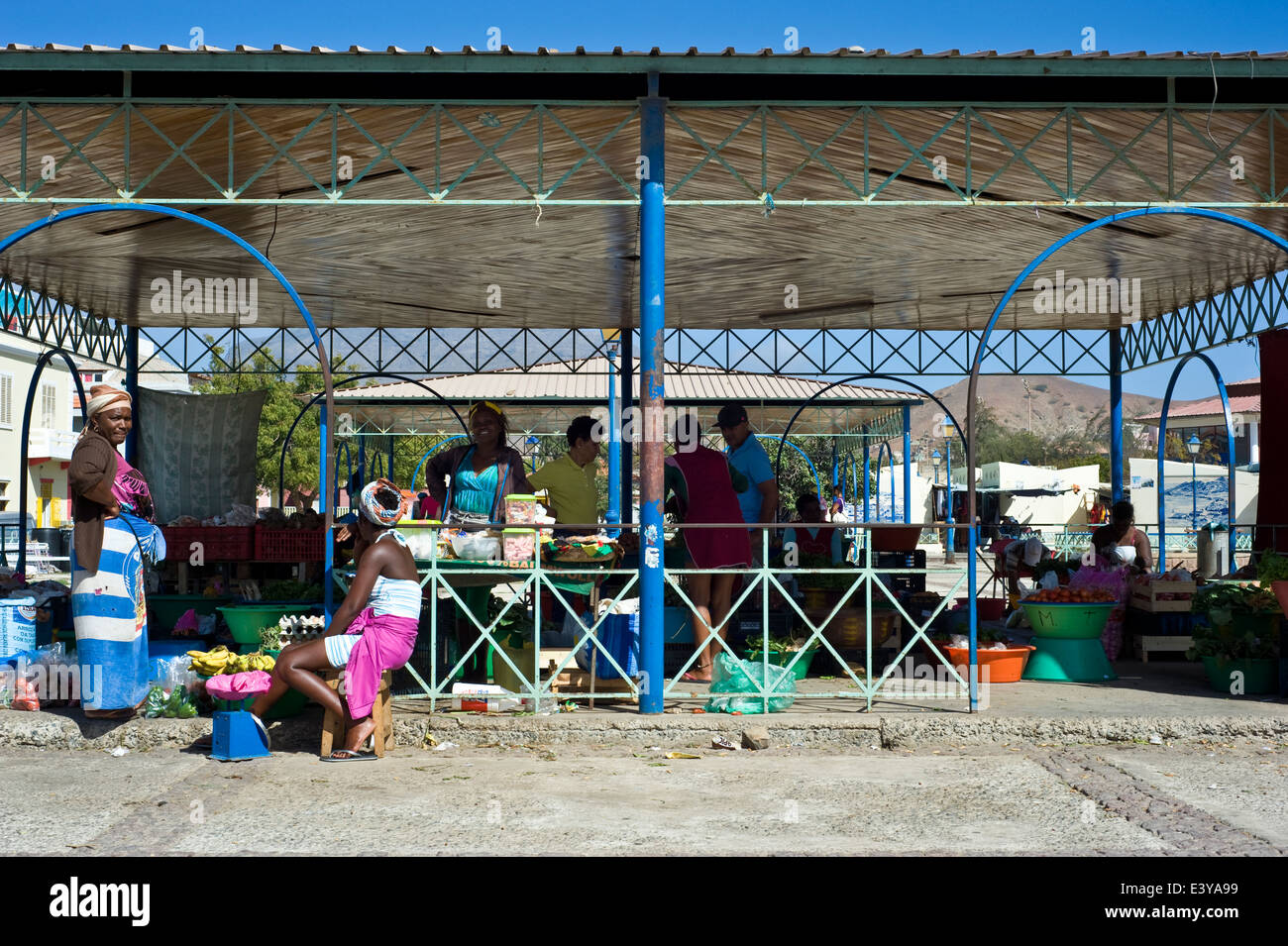 Marktplatz in Mindelo, Sao Vicente Island, Cape Verde. Stockfoto