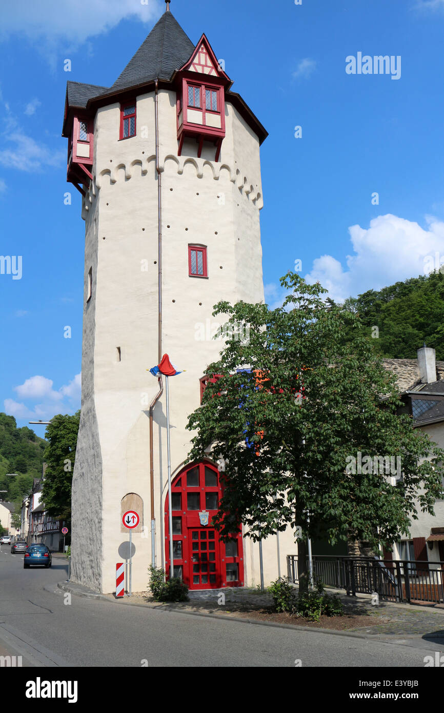 Obertor-Turm - Rheinsteig - Braubach - Hessen - Deutschland Stockfoto
