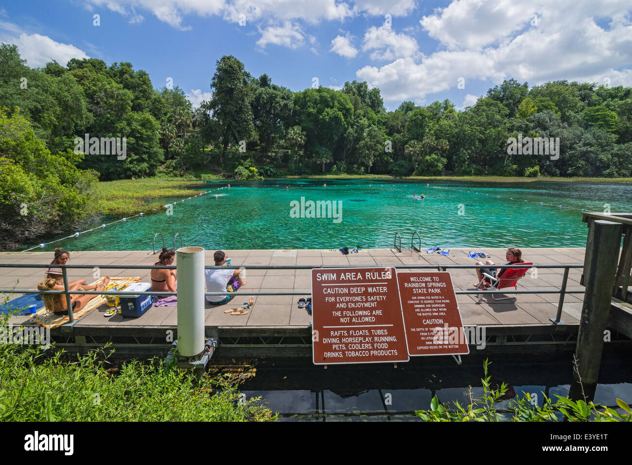 Rainbow Springs State Park ist die Quelle des Flusses Regenbogen in Nord-Zentral-Florida. Stockfoto