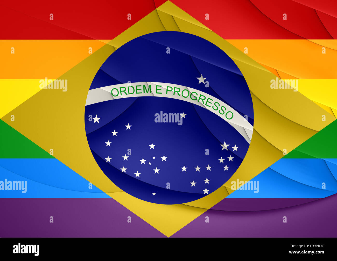 Brasilien-Gay-Flagge. Hautnah. Stockfoto