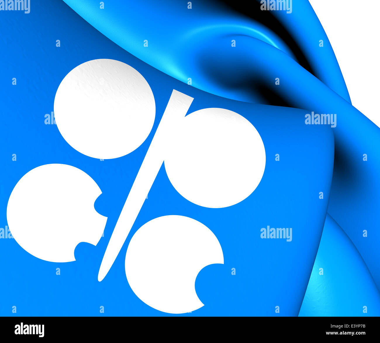 Flagge der OPEC. Hautnah. Stockfoto