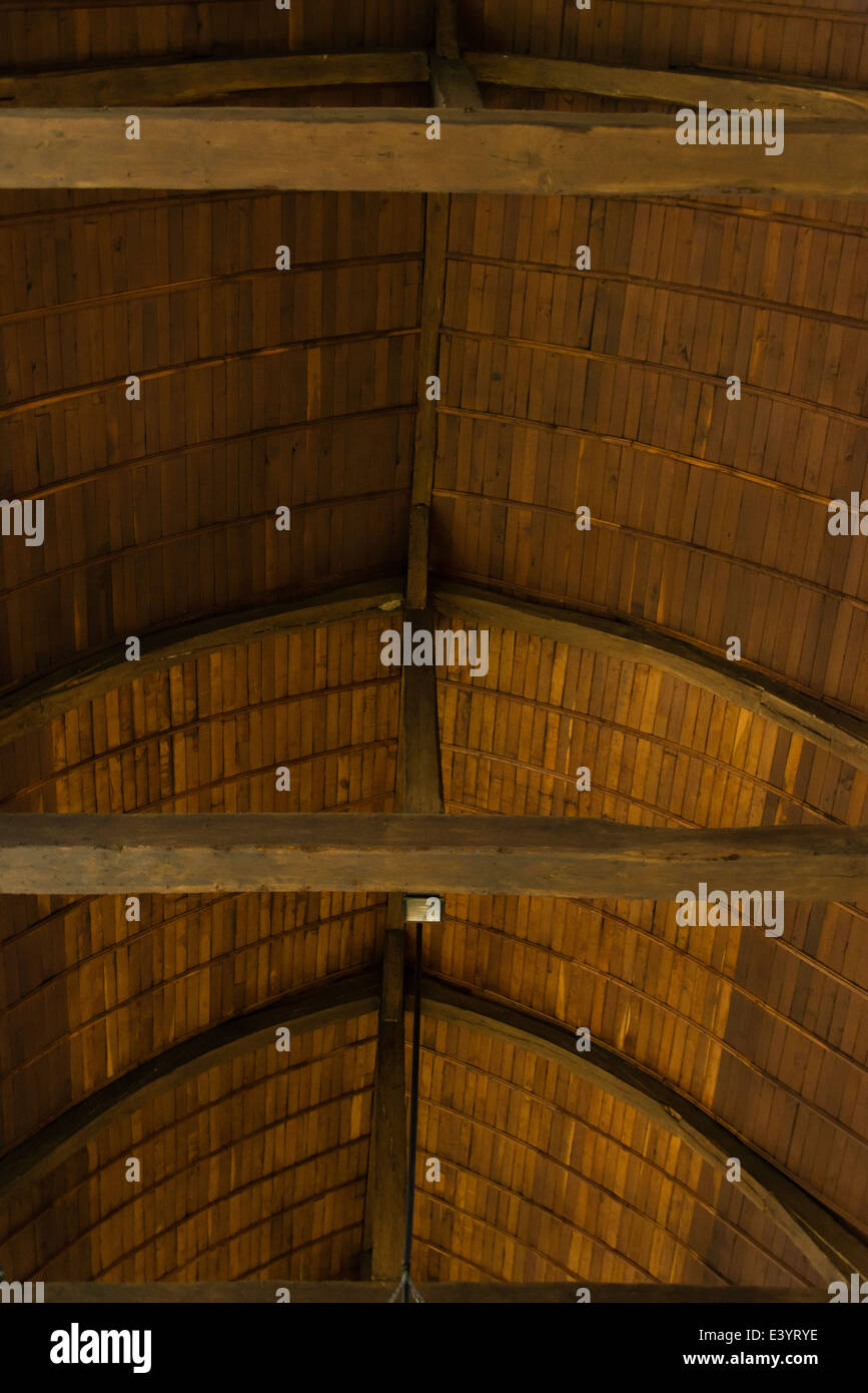 Holzdecke von Saint Catherine Church, Honfleur, Normandie, Frankreich Stockfoto