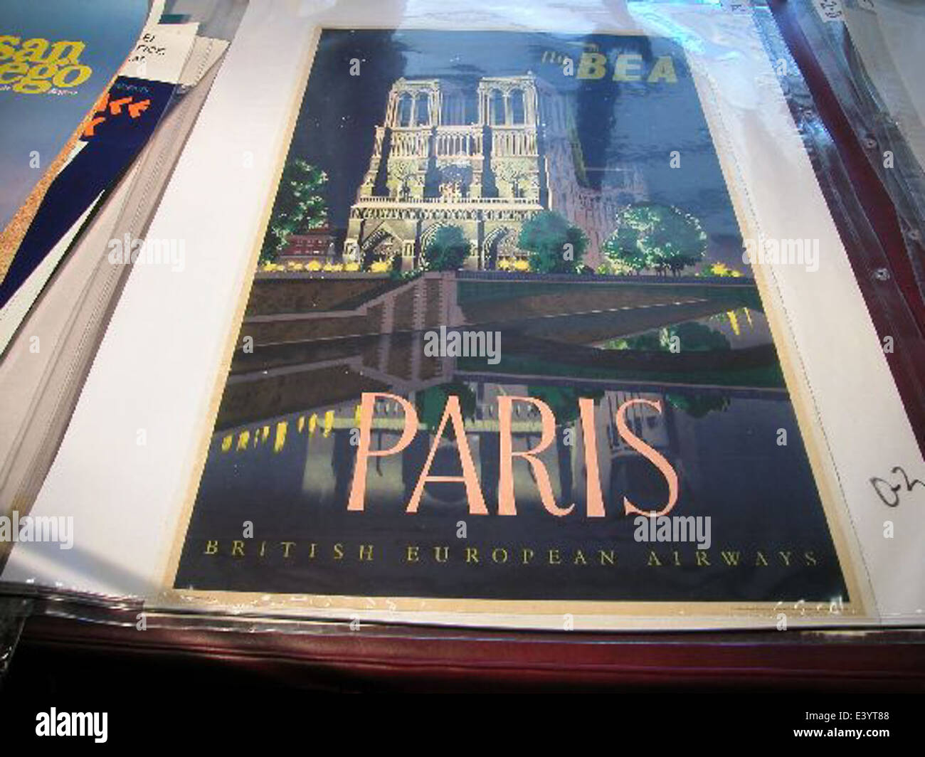 Ein detailliertes Kunstwerk für die Luftfahrt, das im San Diego Air and Space Museum ausgestellt ist und die Entwicklung von Flugzeugen und den Fortschritt in der Luftfahrt darstellt. Stockfoto