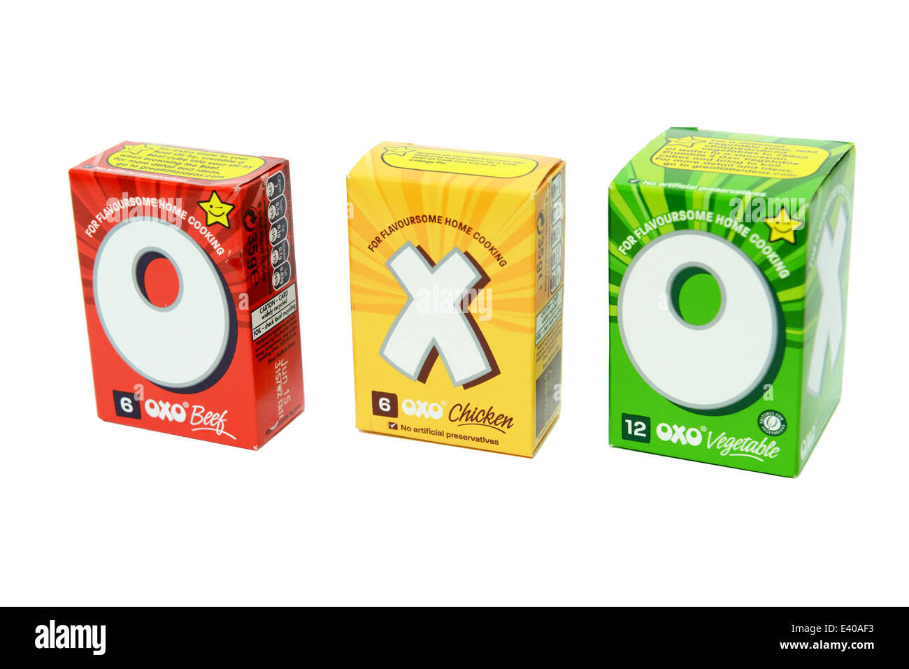 Oxo-Cube-Pakete Stockfoto