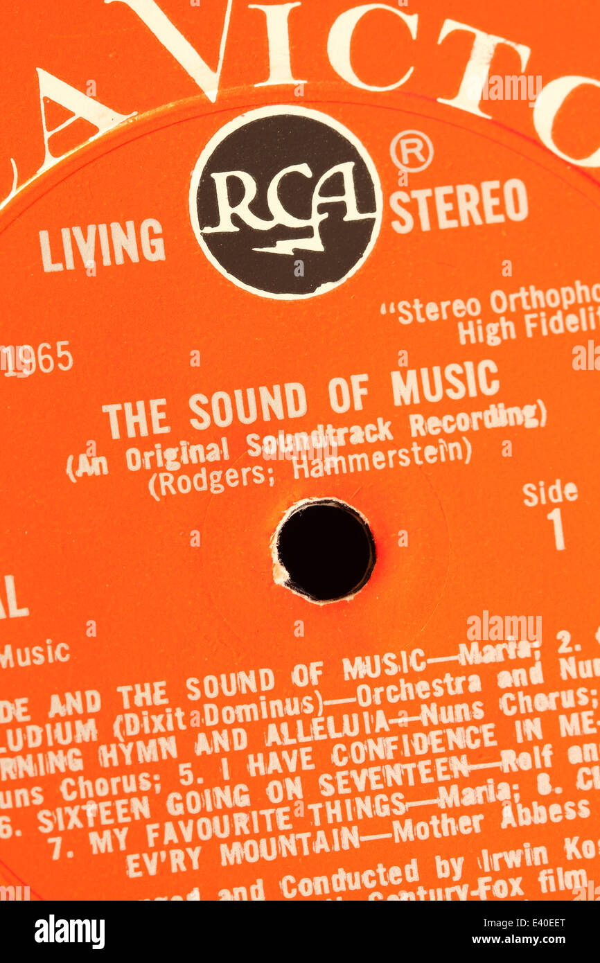 Die Sound Of Music-original-Soundtrack Album Schallplatte als 1965 auf RCA Label veröffentlicht Stockfoto