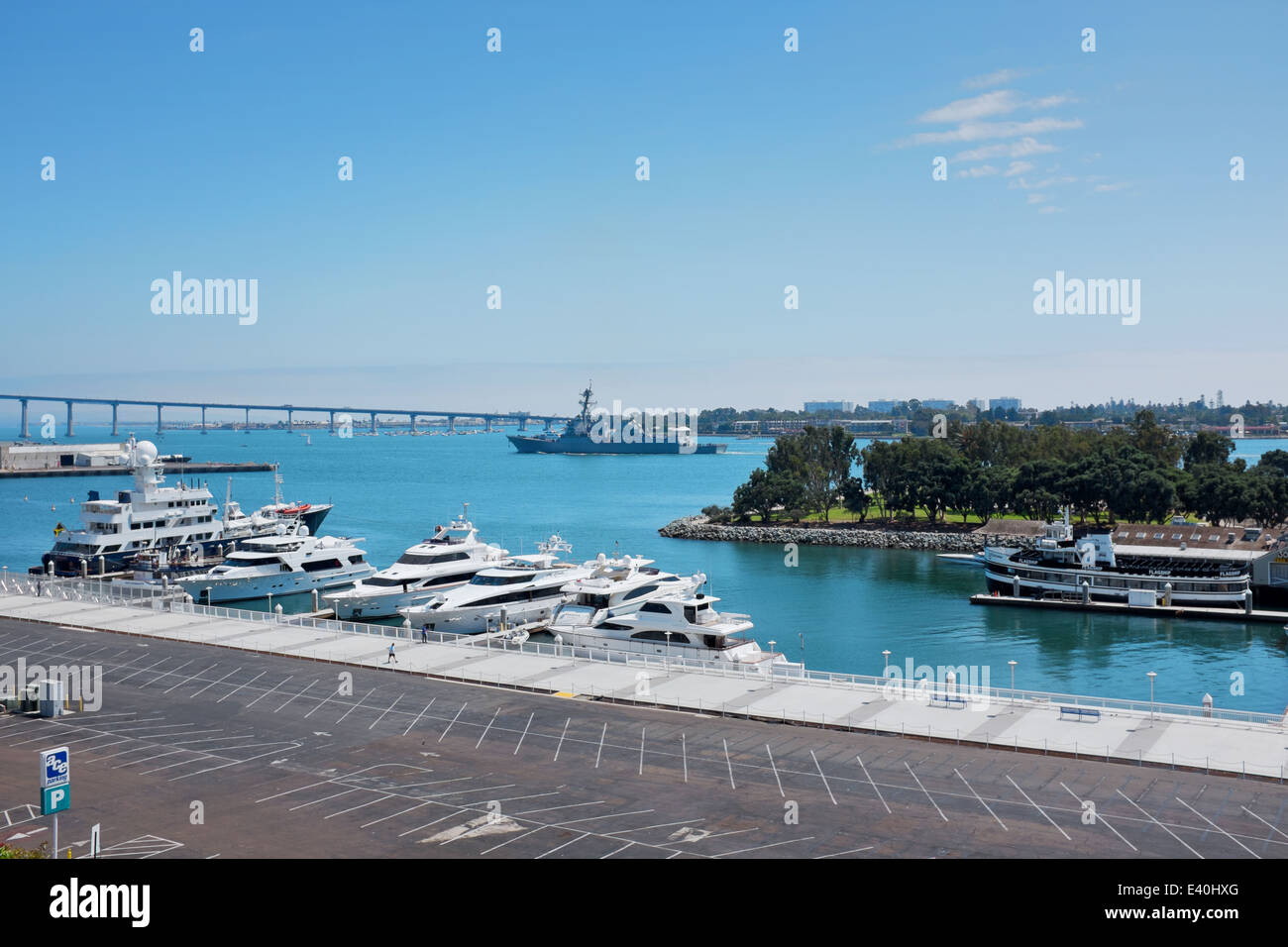 Kriegsschiff in der Bucht von San Diego, Kalifornien, USA Stockfoto