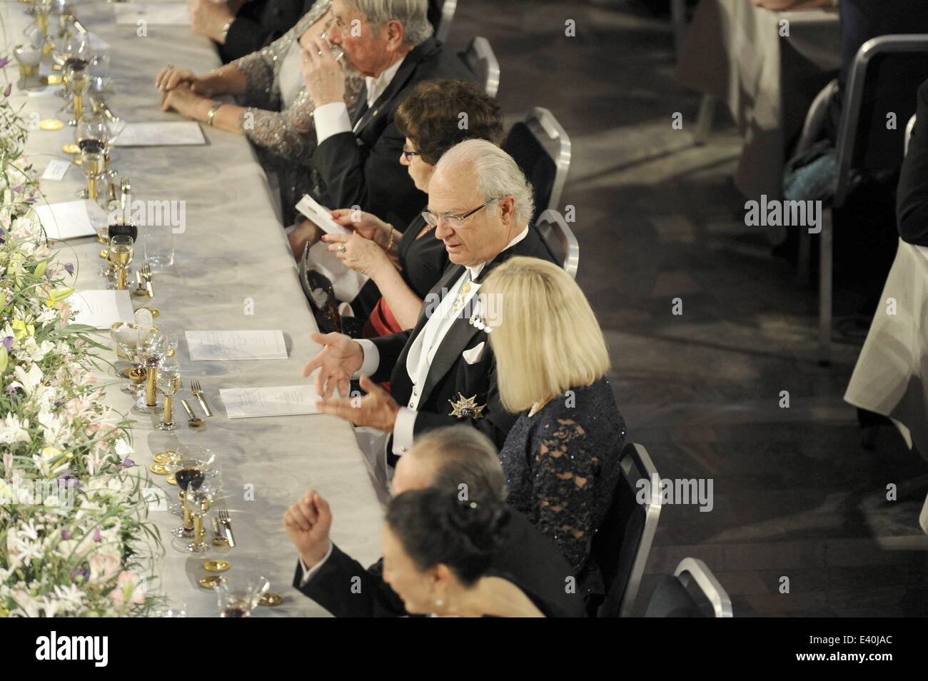 Nobelpreis-Bankett nach 2013-Nobel-Preis-Preisverleihung am Rathaus mit: König Carl XVI. Gustav von Schweden wo: Stockholm, Schweden als: 10. Dezember 2013 Stockfoto