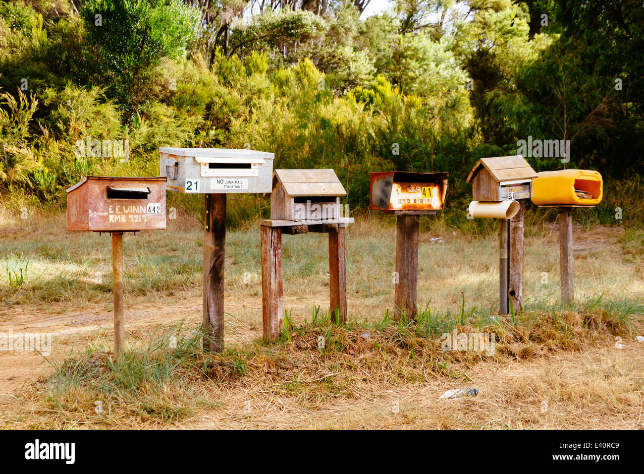 Australien, Western Australia, Postfächer am Straßenrand Stockfoto