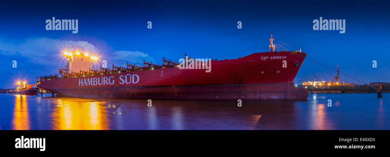 Deutschland, Hamburg, Hamburger Hafen Containerschiff von Hamburg Sued Reederei Stockfoto