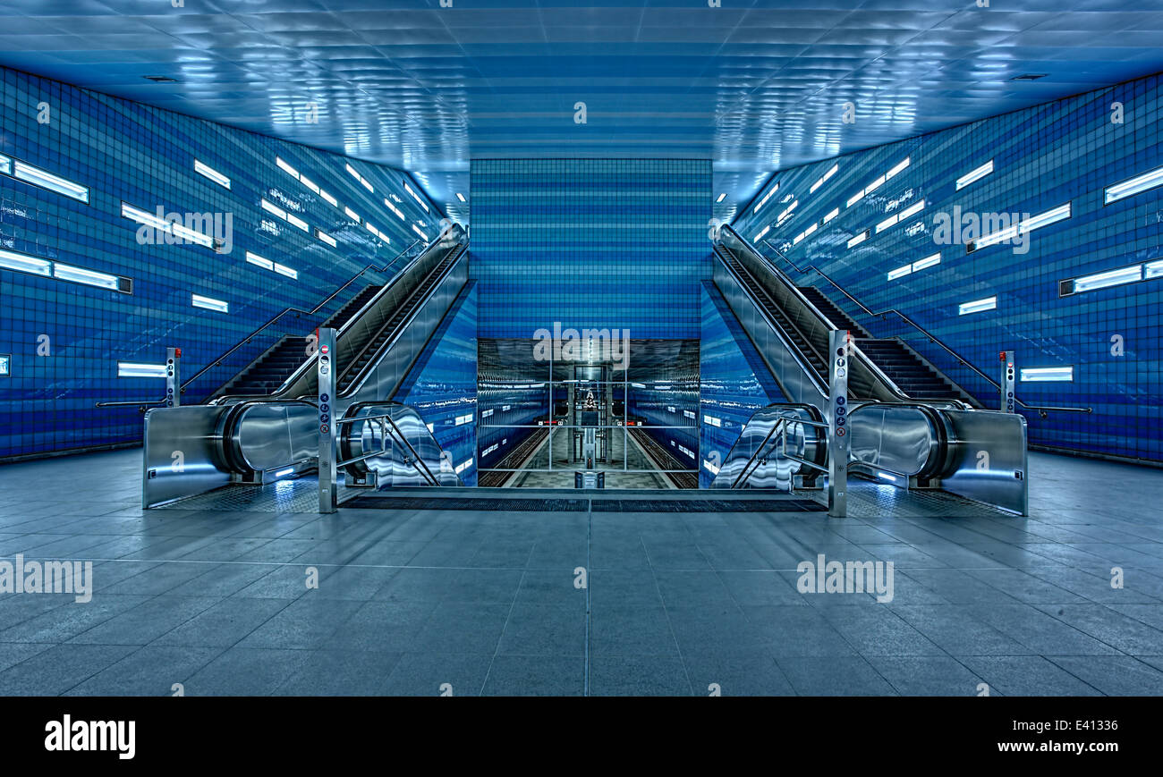 Deutschland, Hamburg, Hafencity Universität u-Bahnstation Stockfoto