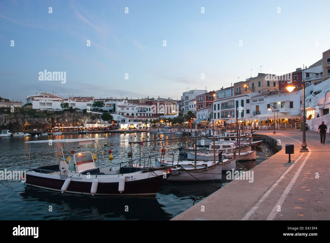 Cales Fonts, Hafen von Mahon, Menorca Stockfoto