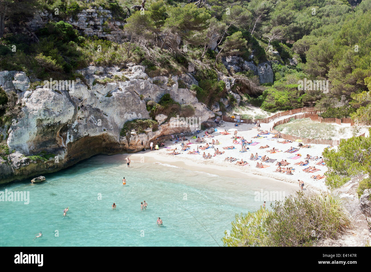 Macarelleta Bucht, Menorca Stockfoto