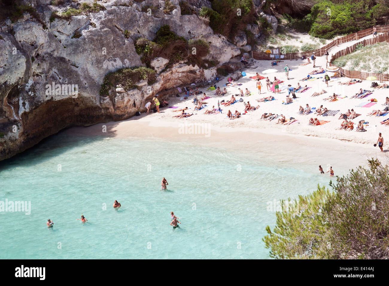 Macarelleta Bucht, Menorca Stockfoto