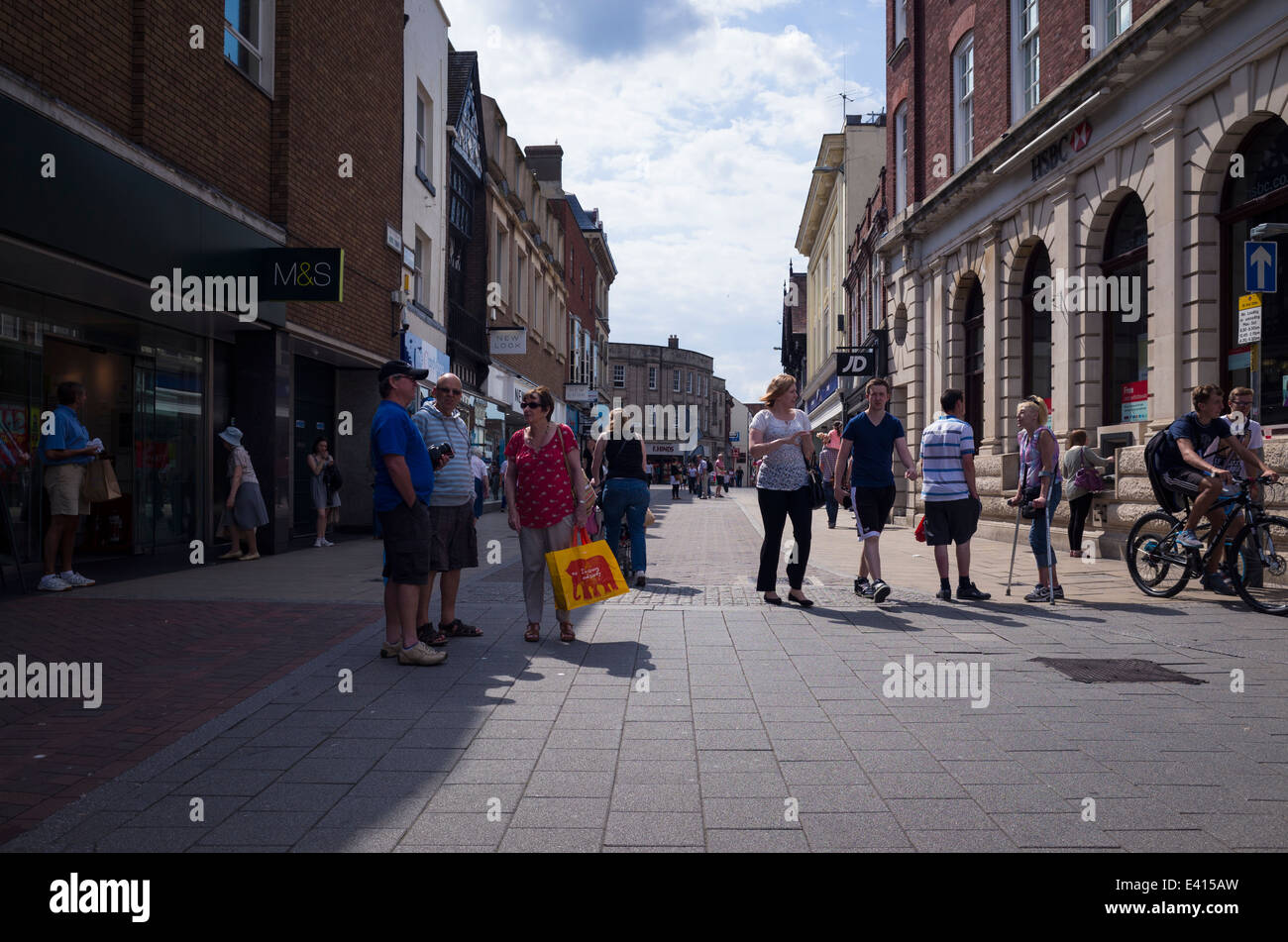 Hereford Stadt Shopper Stockfoto