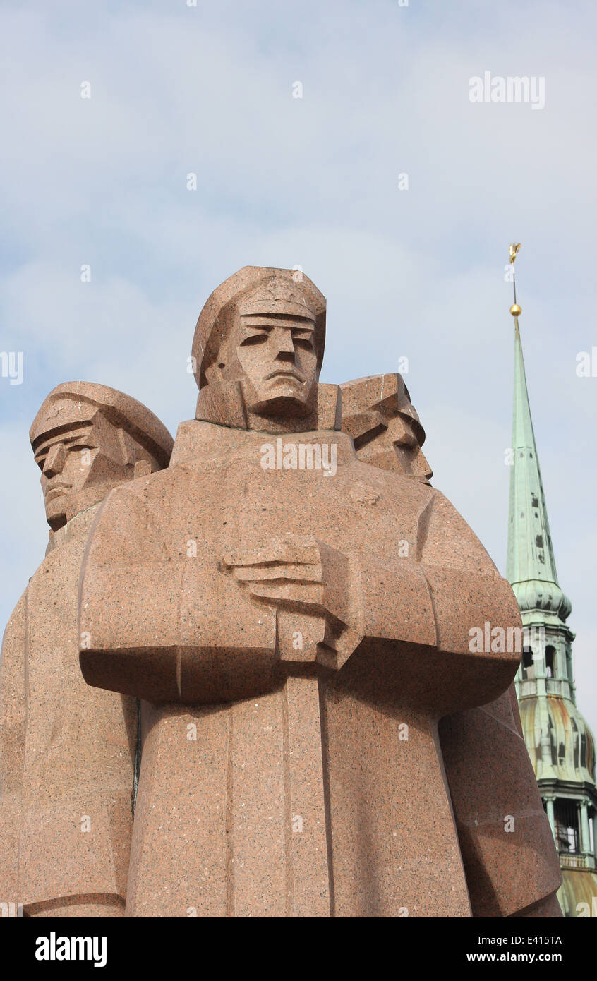 Roten Gewehrschützen Denkmal in Riga Lettland Stockfoto