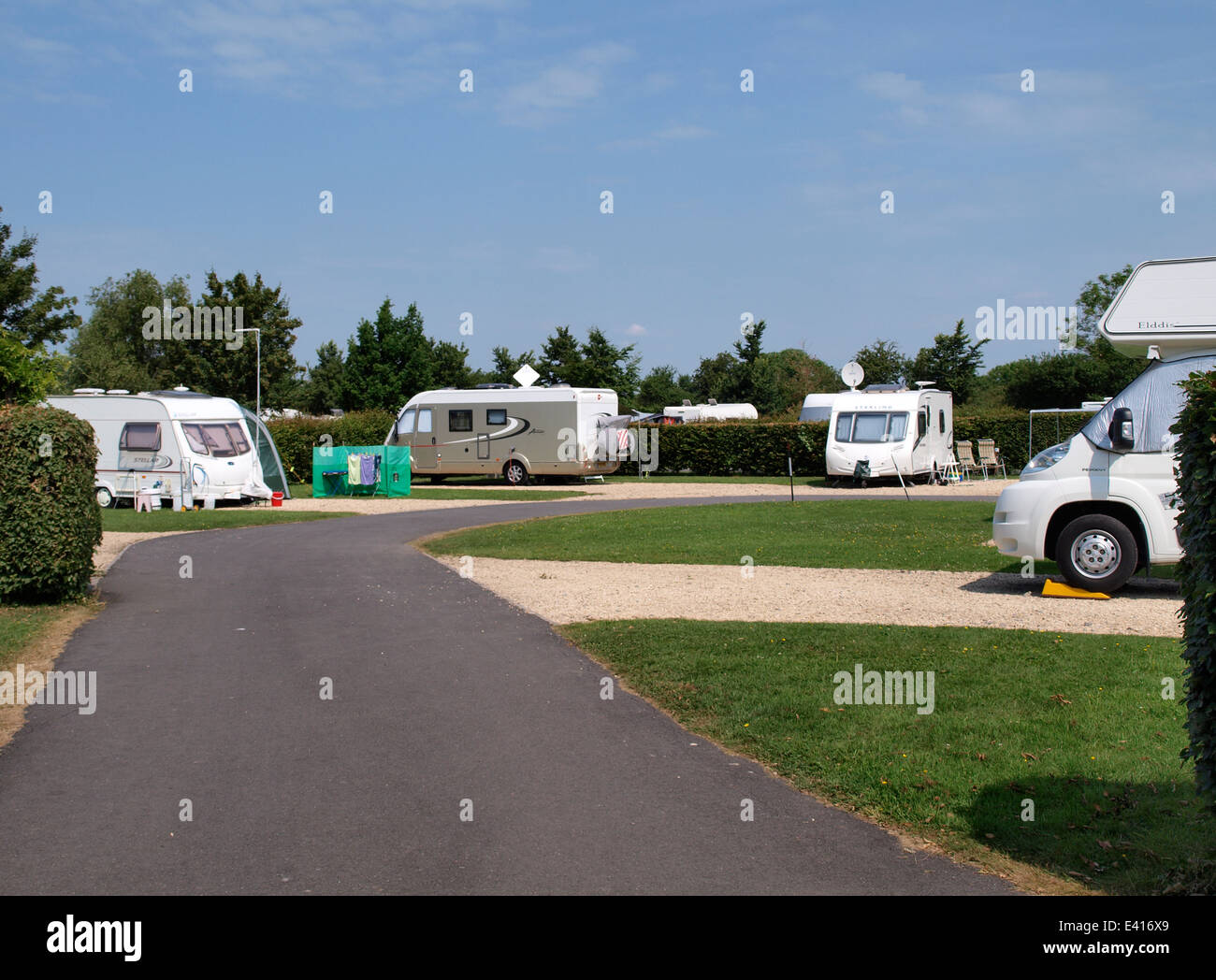 Der Camping und Caravaning Club-Website unter Seend, Melksham, Wiltshire, UK Stockfoto