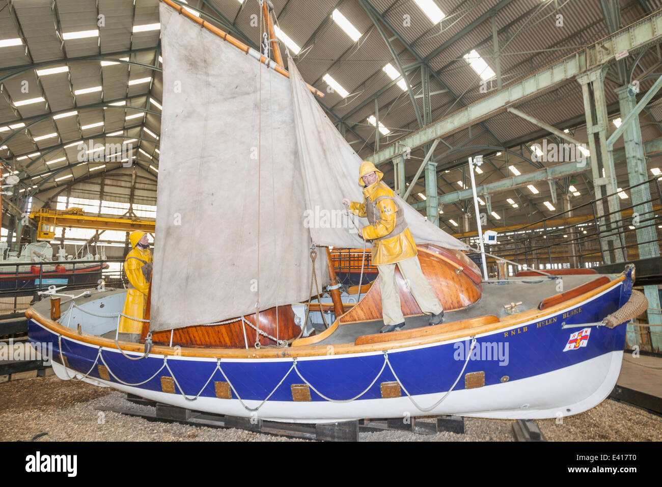 Rettungsboot Display, RMB Helen Blake, Chatham Historic Dockyard, Kent, England Stockfoto