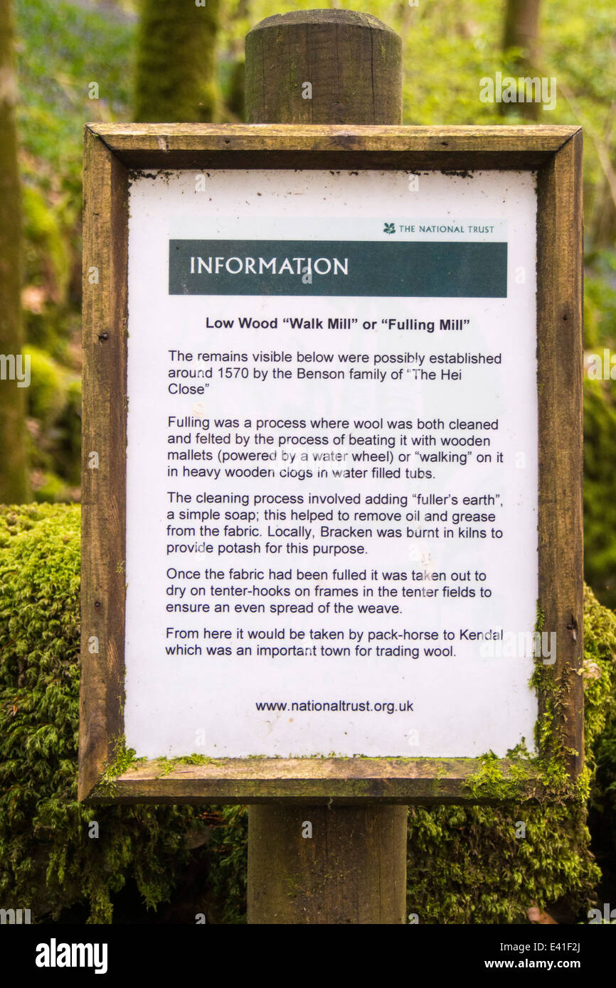 Eine alte Fulling Mühle im Wald in der Nähe von hohen engen, Langdale Valley, Lake District, UK. Stockfoto