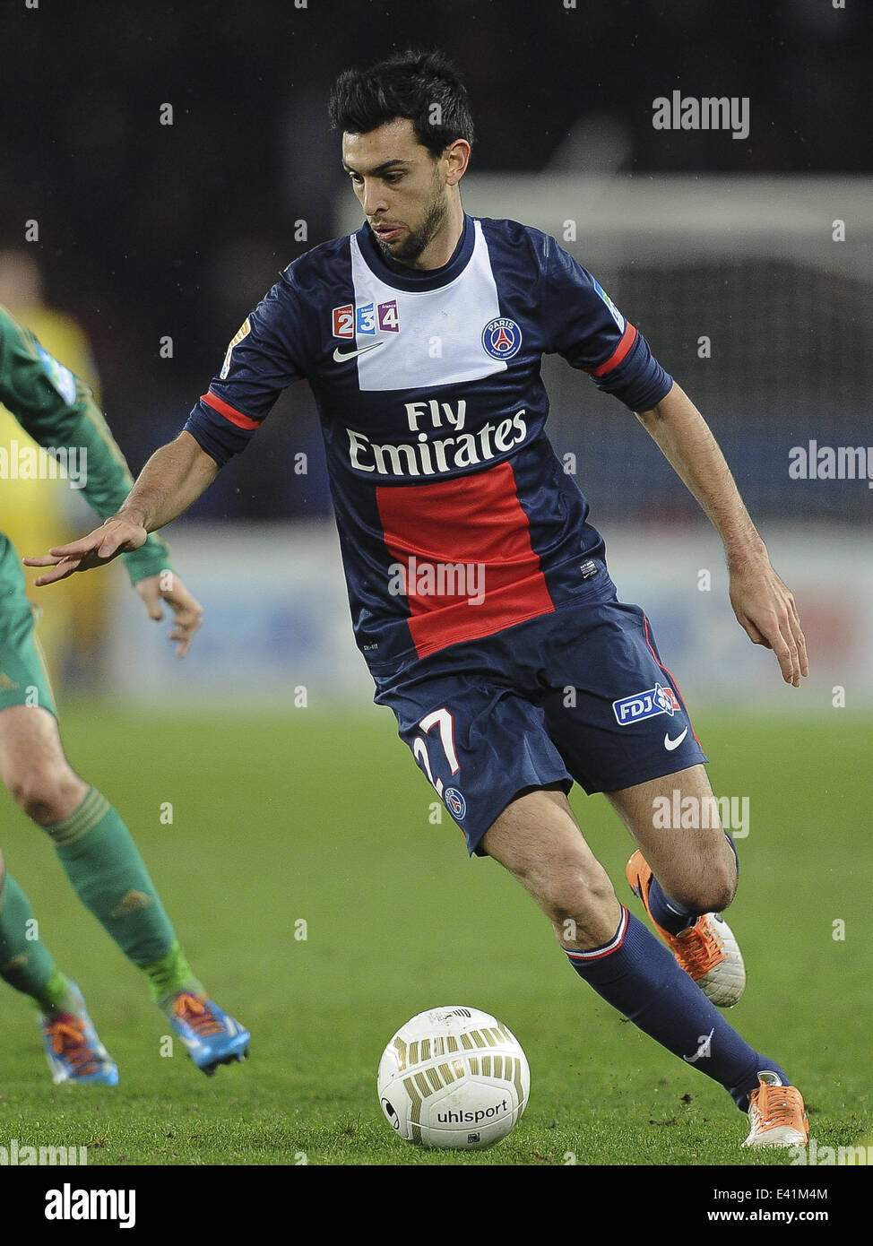 2013/14 Coupe De La Ligue - Paris Saint-Germain (2) V (1) Saint-Etienne - Parc des Princes Featuring: Javier Pastore Where: Paris, Frankreich bei: 18. Dezember 2013 Stockfoto