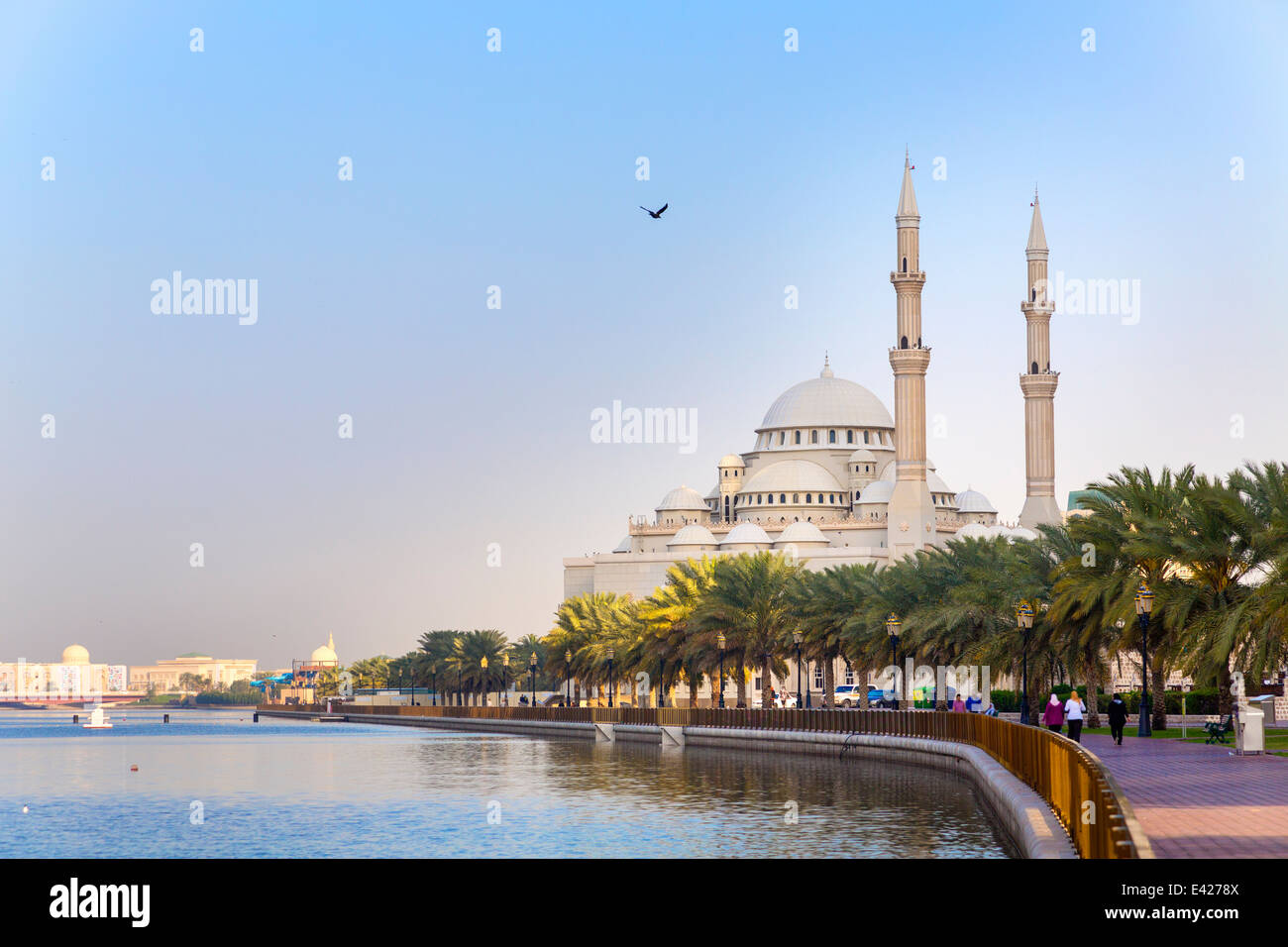 Al Noor Moschee, Sharjah, Vereinigte Arabische Emirate Stockfoto