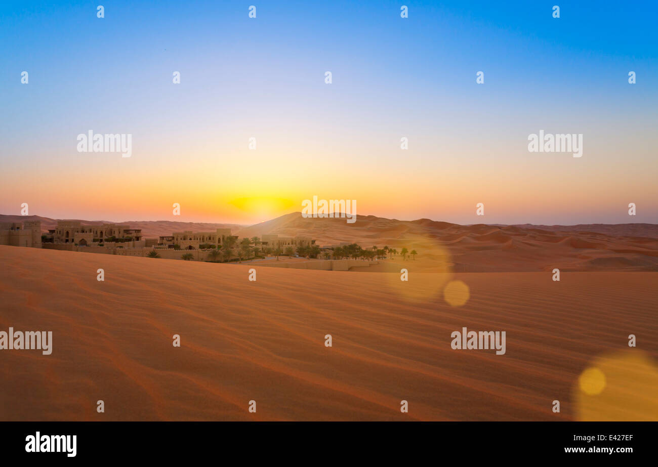 Rub al-Khali Wüste, Khali, Liwa Wüste, Qasr Al Sarab Desert Resort, Vereinigte Arabische Emirate Stockfoto