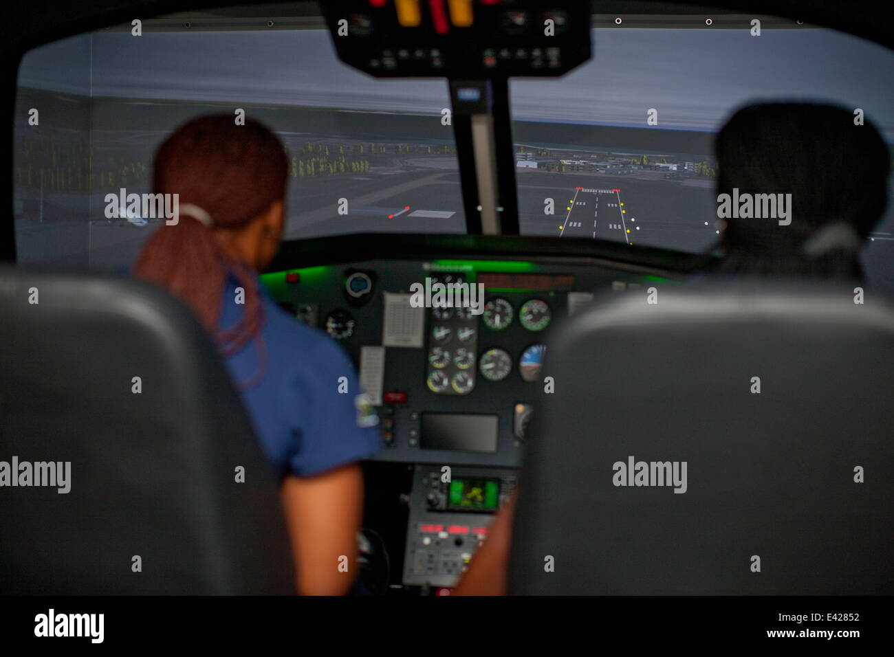 Flugschüler Hubschrauber fliegen lernen Stockfoto