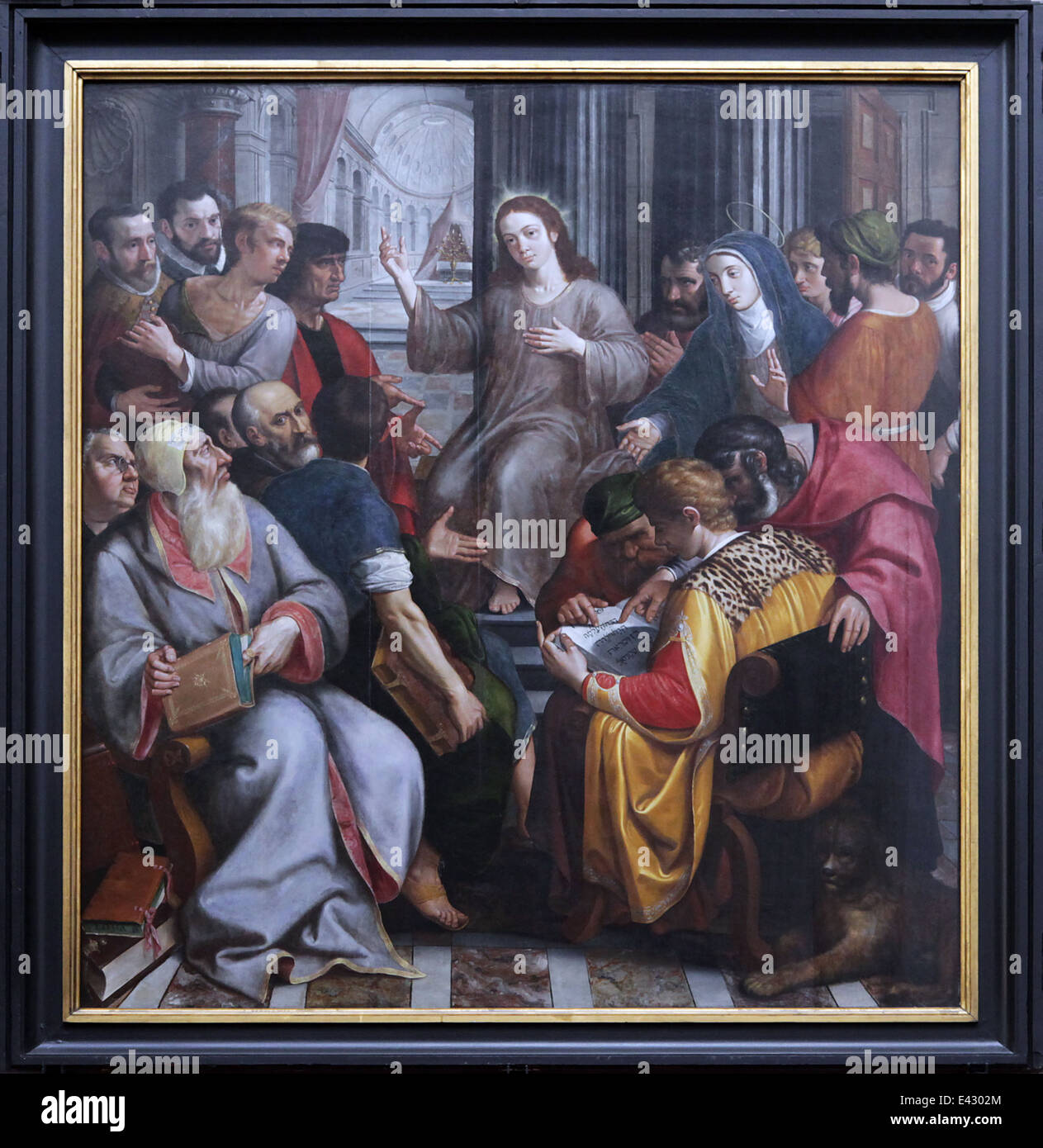 Frans Francken Jesus unter den Ärzten 1587. Kathedrale Unserer Lieben Frau. Antwerpen Belgien. Stockfoto