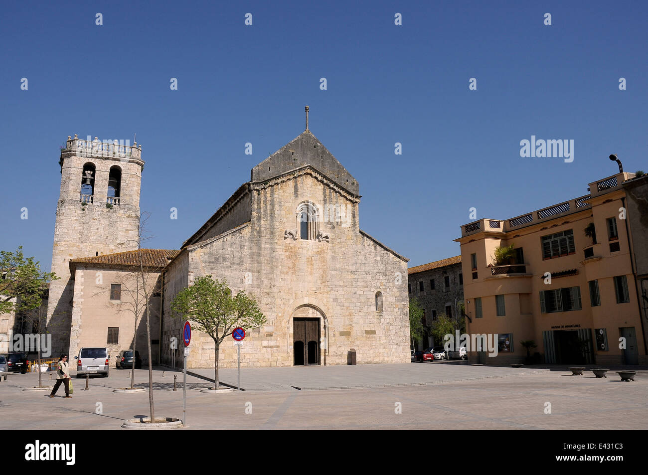 Sant Pere Kirche Besalú Benediktiner-Abtei von Sant Pere de Besalú war gegründeten 977. La Garrotxa Provinz Girona-Katalonien Stockfoto