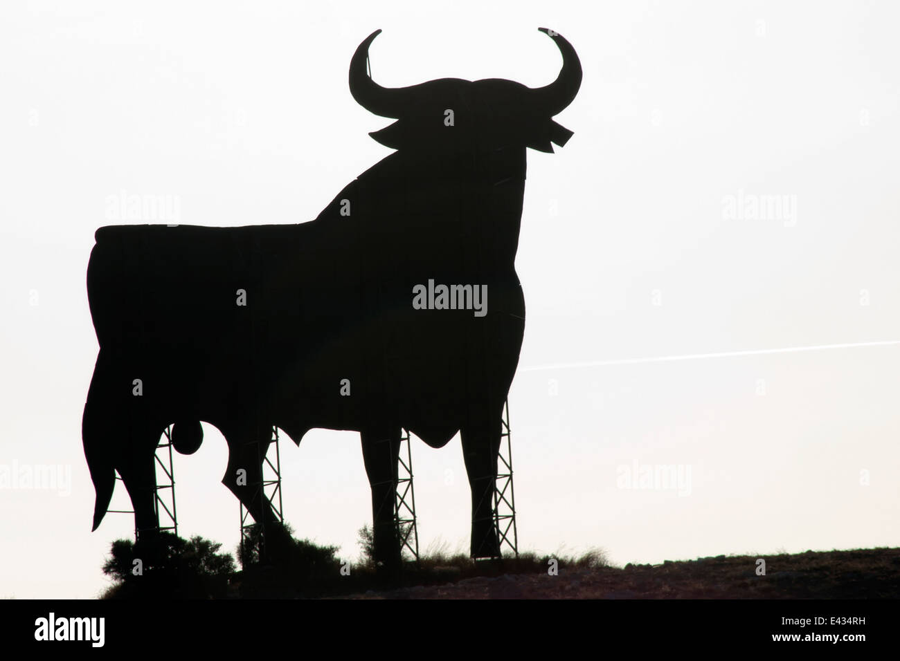 Spanischen Stier Roadsign silhouette Stockfoto