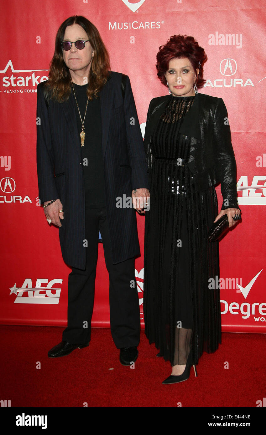 MusiCares "Person des Jahres: Carole King Tribute" statt im Los Angeles Convention Center - Ankünfte mit: Ozzy Osbourne Sharon Osbourne Where: Los Angeles, California, Vereinigte Staaten von Amerika bei: 24. Januar 2014 Stockfoto