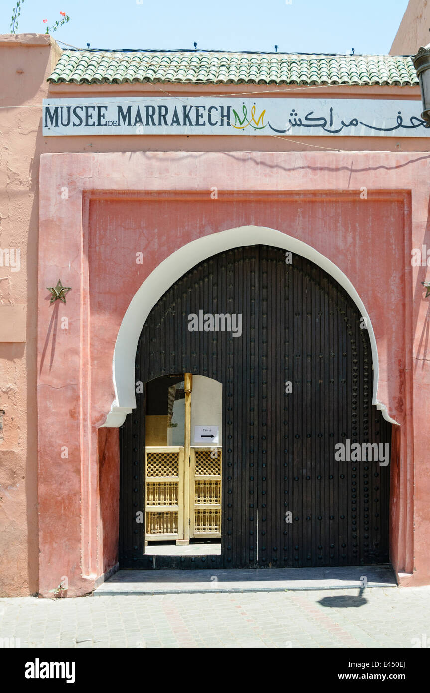 Eingang zum Museum von Marrakesch, Marokko Stockfoto