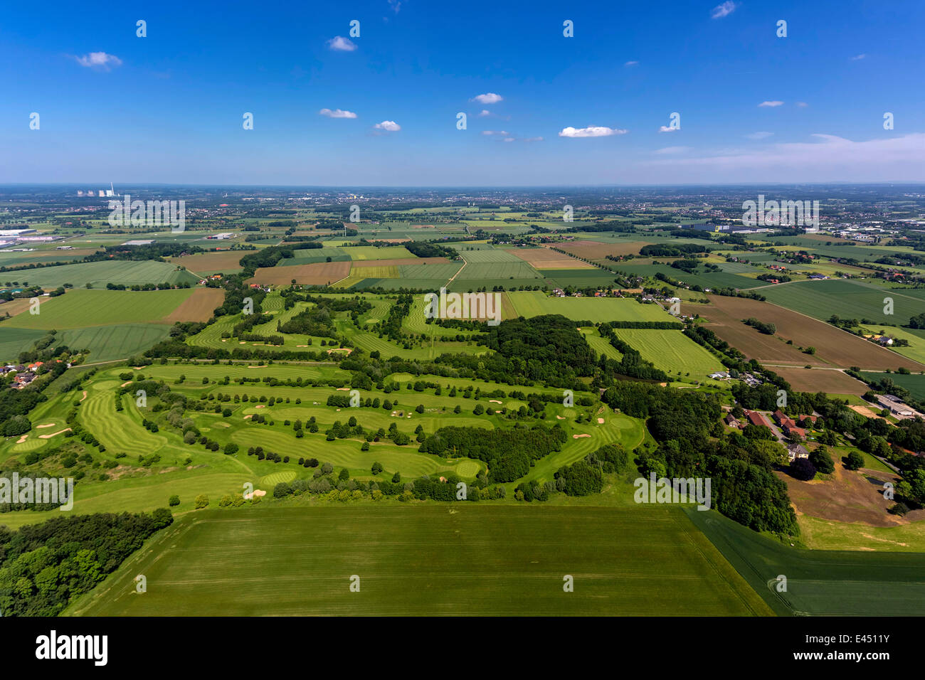 Luftaufnahme, Golfclub-Hamm, Hamm-Drechen Golfplatz, Hamm, Ruhrgebiet, Nordrhein-Westfalen, Deutschland Stockfoto