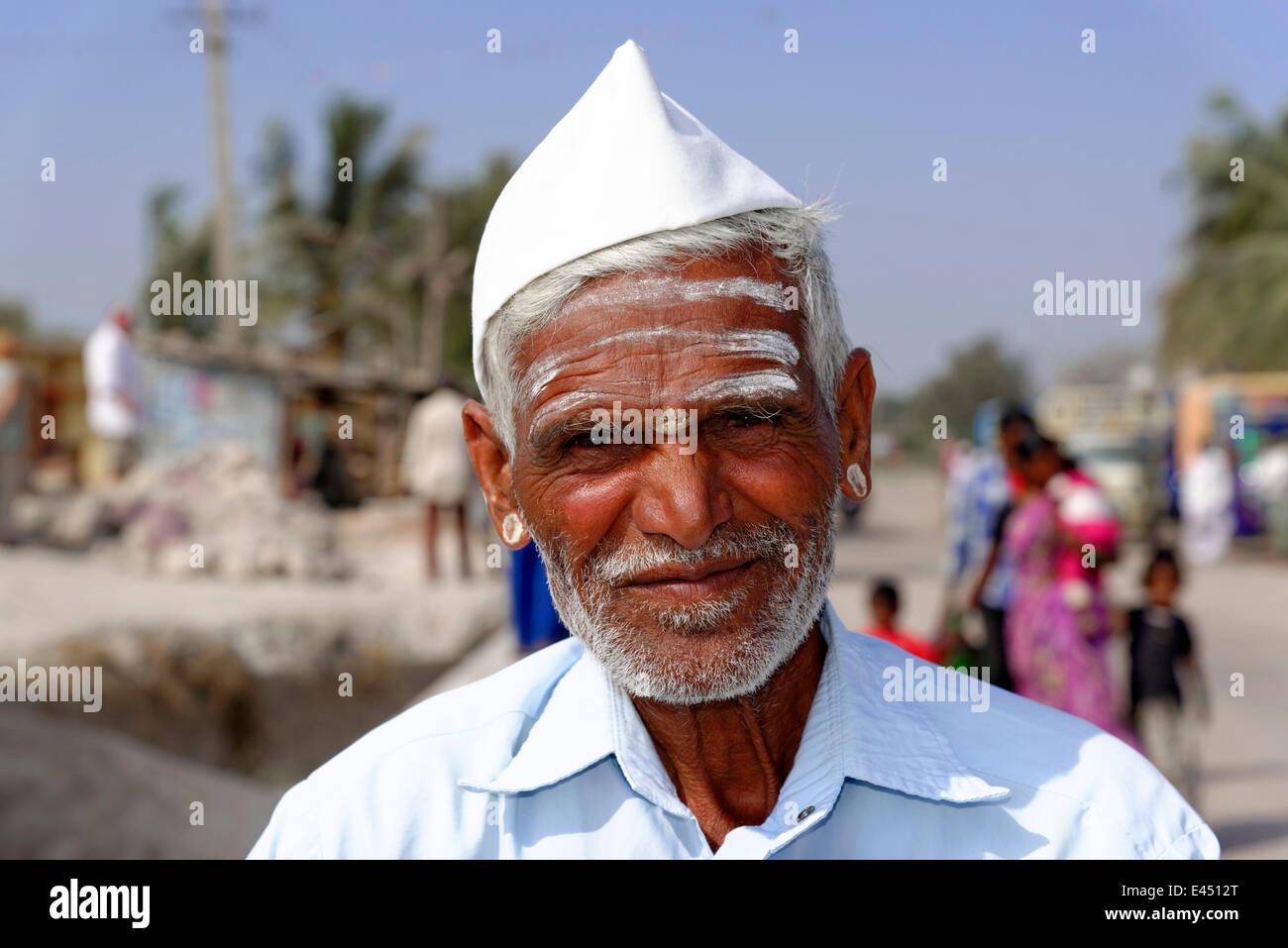 Indischer Mann, Porträt, Badami, Karnataka, Südindien, Indien Stockfoto
