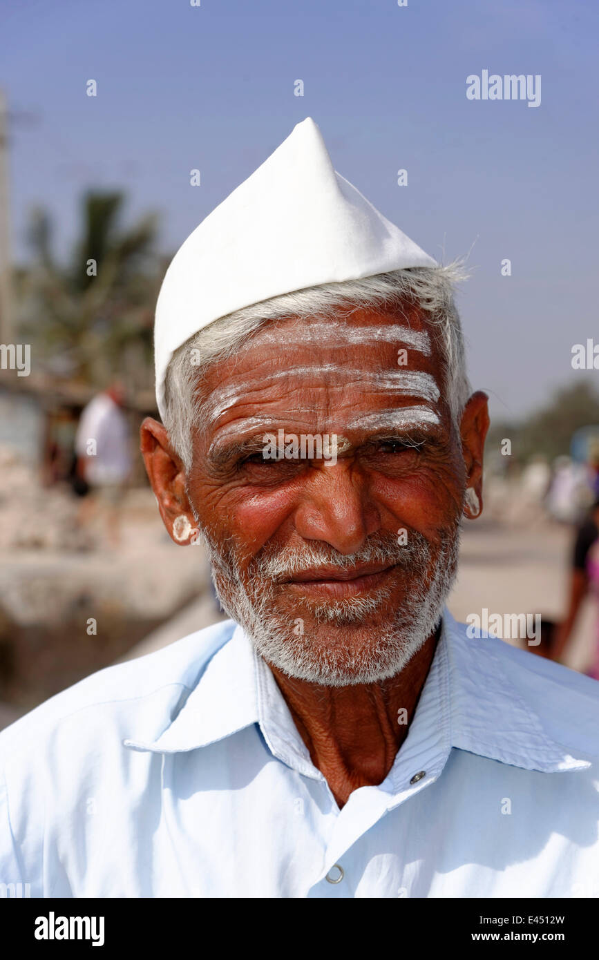 Indischer Mann, Porträt, Ron, Karnataka, Südindien, Indien Stockfoto