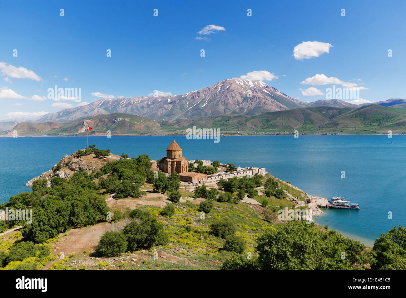 Armenische Kirche des Heiligen Kreuzes, Akdamar, Aghtamar, Akhtamar, Akdamar Adası, Van-See, Berg Çadır Dagi, Provinz Van Stockfoto