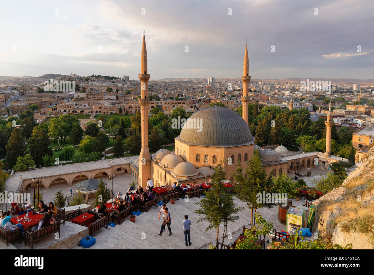 Teegarten Dergah Moschee, Sanliurfa, Urfa, Şanlıurfa, Südostanatolien, Anatolien, Türkei Stockfoto