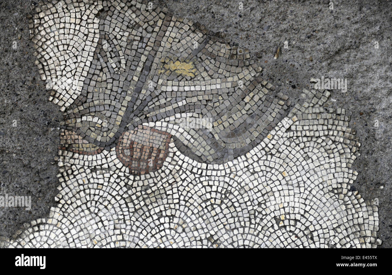 Großer Palast Mosaik-Museum. 4.-6. Jahrhunderte. Detail eines Mosaiks zeigt eine liegende Frau. Istanbul. Turkei. Stockfoto