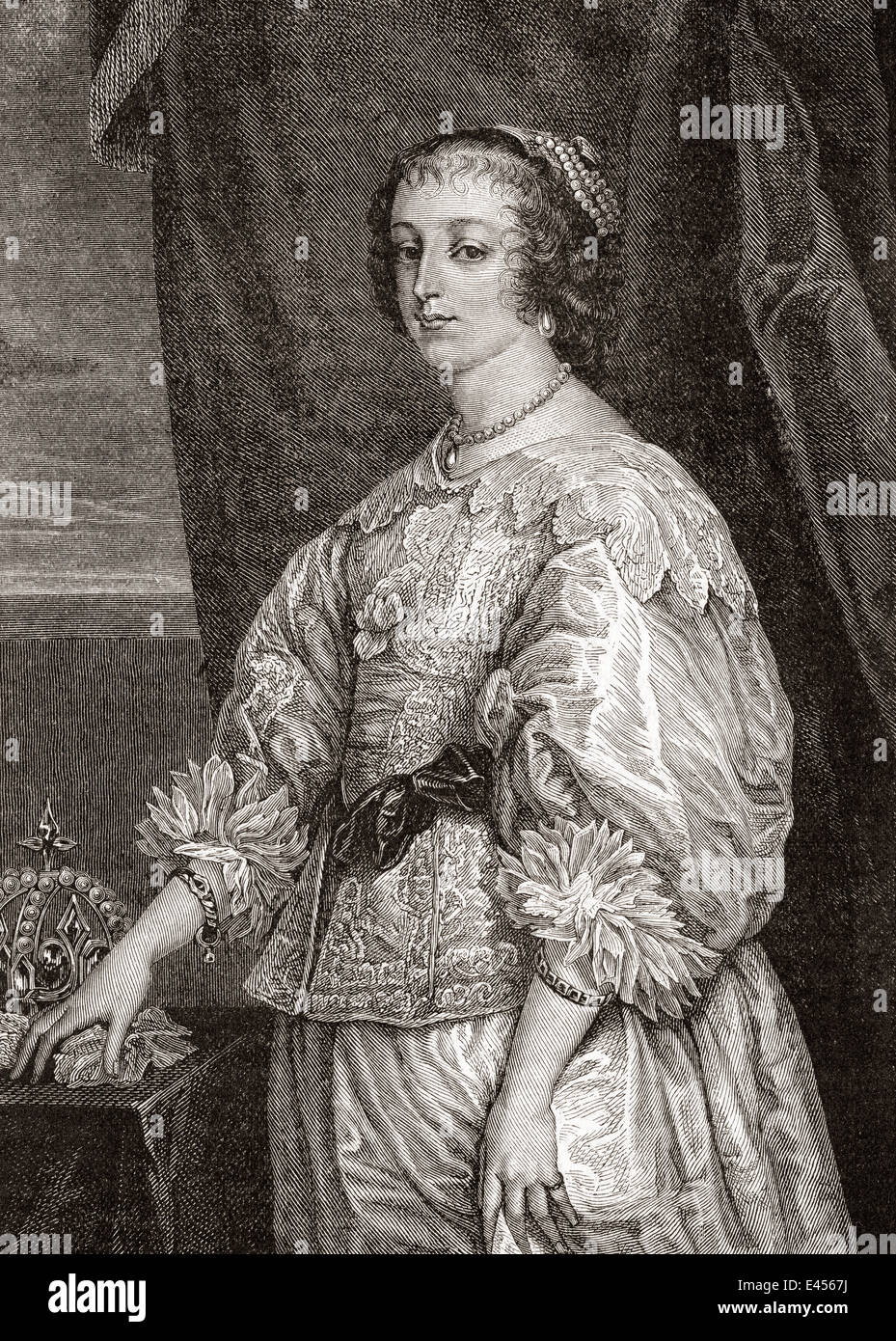 Henrietta Maria von Frankreich, 1609 – 1669. Queen consort von England, Schottland und Irland als die Frau von König Charles ich. Stockfoto