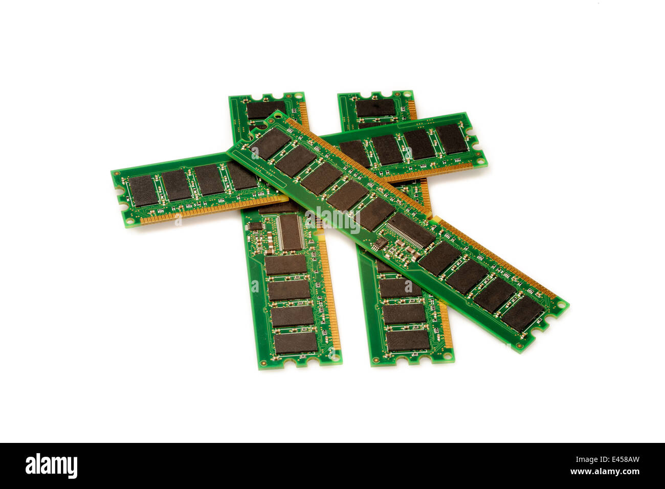 RAM-Stick Computer random Access memory isoliert auf weißem Hintergrund Stockfoto