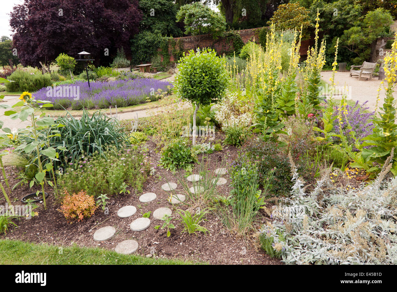 Blick auf die sensorische Garten, Beckenham Platz Park, Lewisham. Stockfoto