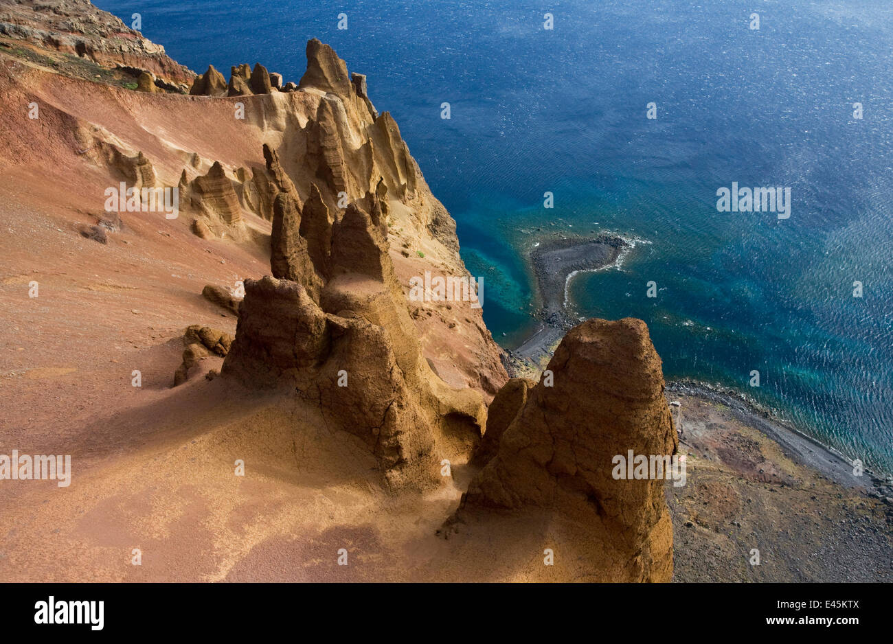 Steilküsten, Deserta Grande, Desertas Inseln, Madeira, Portugal, August 2009 Stockfoto