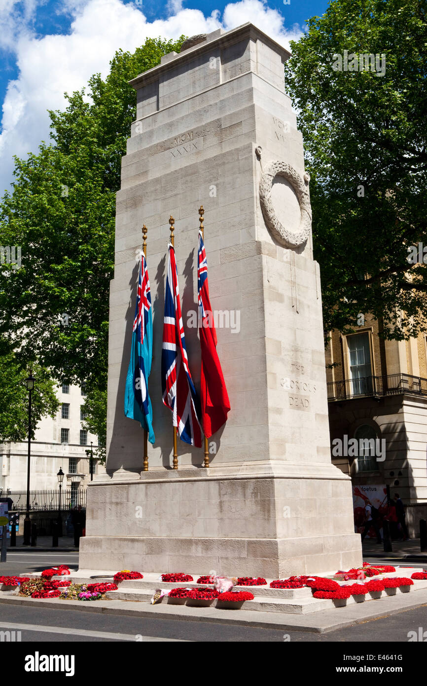 Das Kriegerdenkmal Cenotaph in Whitehall, London. Stockfoto