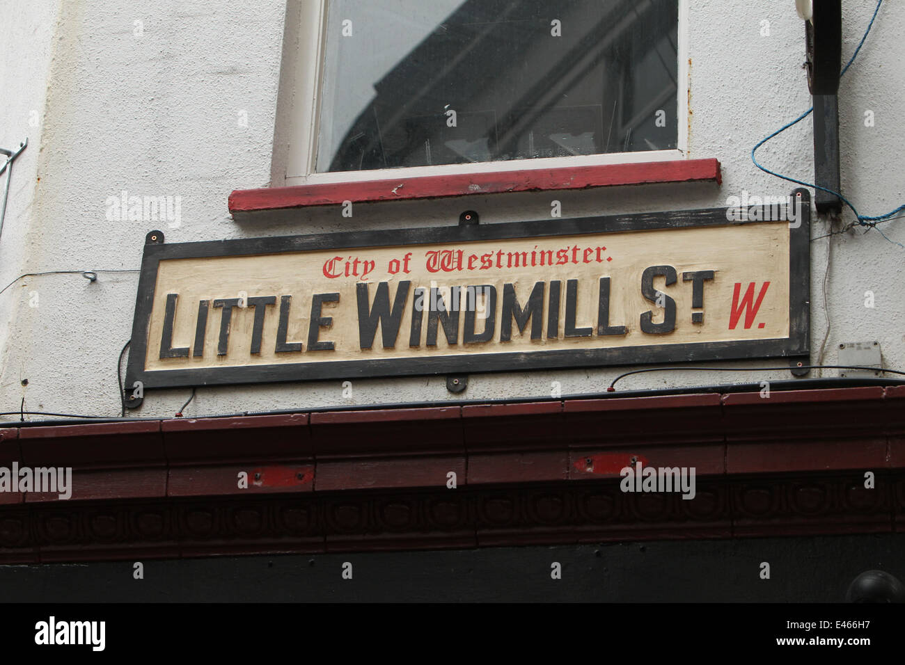 Eine gefälschte viktorianischen London Straßenschild in Dublin. Bild aus der Straße am Set der viktorianischen Horror TV-Serie "Penny Dreadful". Stockfoto