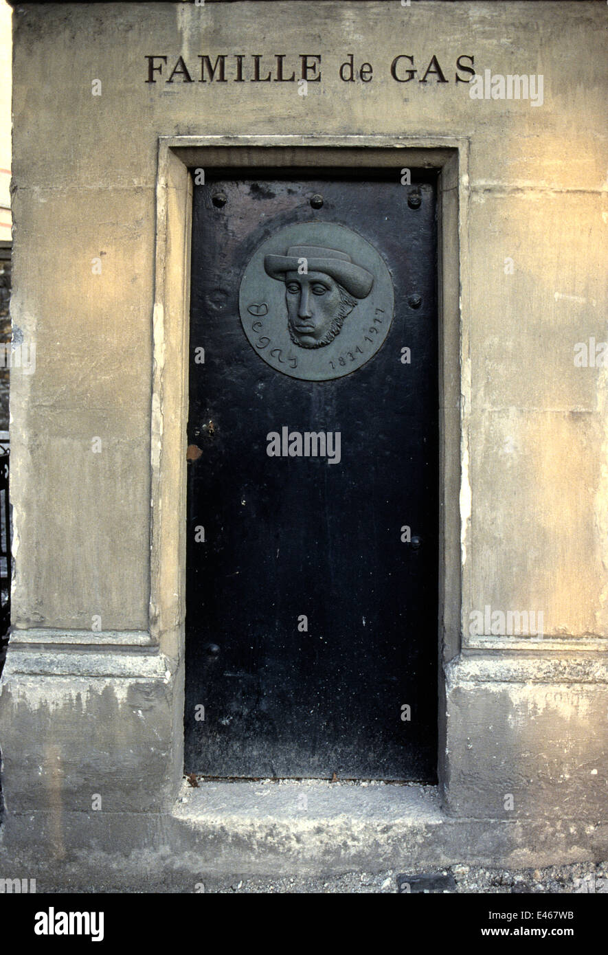 AJAXNETPHOTO. PARIS, Frankreich. - Grab von DE GAS FAMILIE - Künstler Edgar Degas, geboren 1834 starb 1917 im Friedhof von Montmartre begraben. Foto: Jonathan Eastland/AJAX Stockfoto