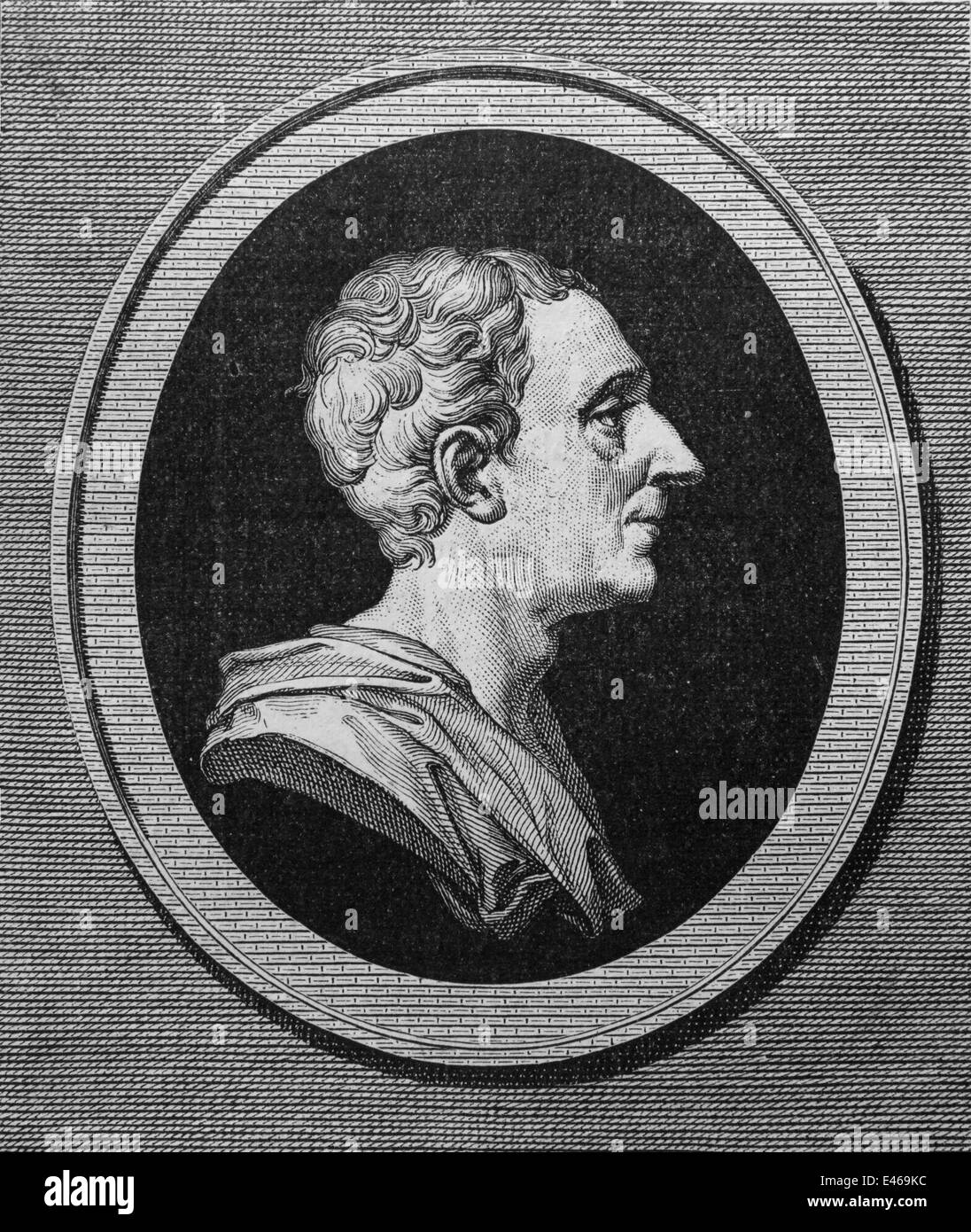 Montesquieu (1689-1755). Französischer Jurist und politischer Philosoph. Theorie: Gewaltenteilung. Zeitalter der Aufklärung. Gravur. Stockfoto