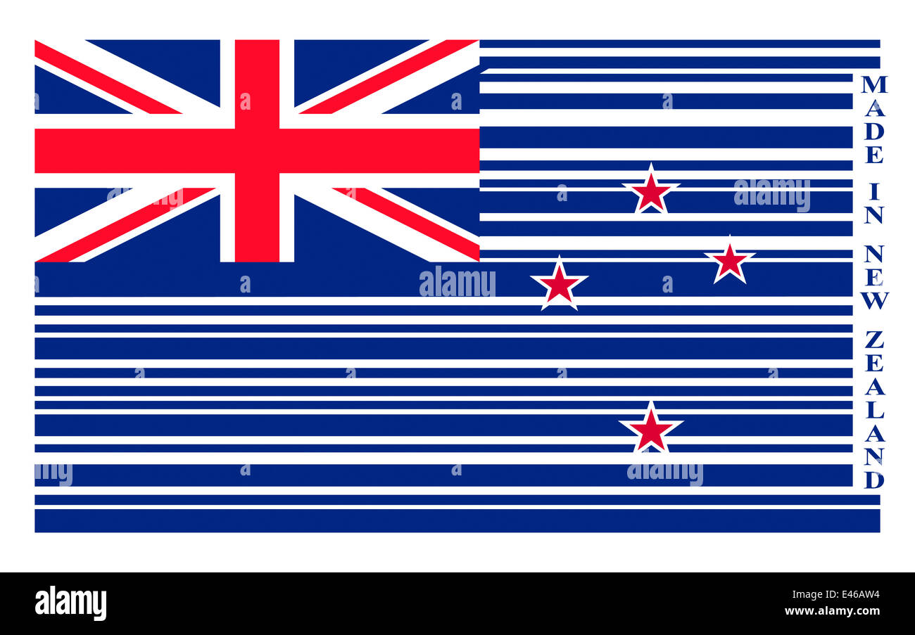 New Zealand Barcode Flagge, Vektor Stockfoto